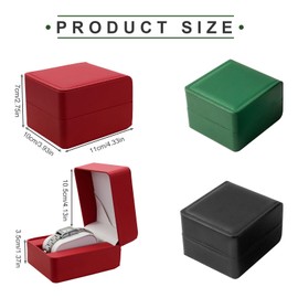 AfitLulu Watch Box Individual Watch Storage Box with Removable Watch Cushion for Men and Women, PU Leather Watch Storage Box for Watches, Smartwatches, Bracelets (Green)