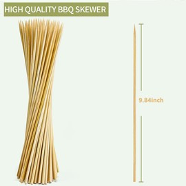 90pcs Wooden Skewers - 25cm Bamboo Kebab Skewers - Durable Bamboo Sticks with - fit for BBQ, Fruits,Meat,Vegetables, Candy Floss (3mm Diameter)