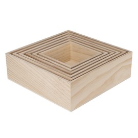Ideen mit Herz Wooden Boxes | Picture Frames | Display Boxes | Wooden Pedestals | Organiser Boxes | Various Sizes | Pack of 6 | Can be Stowed Inside Each Other