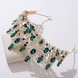 Handmade Elegant Emerald Crystal Tiara Queen, Princess, Wedding Birthday, Pageant, Party