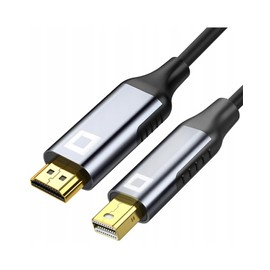 Co2 Mini DisplayPort DP to HDMI 2.1 8K/60Hz, 4K/120Hz, 2K/240Hz, Full HD, Dynamic HDR DSC 3D HDCP 2.2 FEC, Plug & Play, 32.4 Gbps, Disposable Adapter, Aluminium Space Gray (1m)