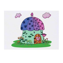 'Fairy Cottage' Temporary Tattoo - Water Resistant, Skin-Safe, Non-Toxic Transfer (TO00083955)