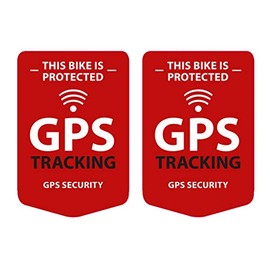 GPS Tracking Set of 2 Stickers for Bicycle, Bike Sticker, Weatherproof, UV-Resistant