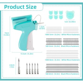 Stitch Gun for Clothes, ilauke Stitchy Quick Clothing Fixer Mini Hand Held Sewing Machine with Case Clothes Tagging Gun with 5 Needles,1000 Black and 2000 White 5 & 8mm Micro Fasteners