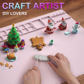 Silicone Craft Mat, 20"x16" Silicone Painting Mat with Cup, Nonstick Silicone Sheet for Resin Jewelry Casting, Creator Silicone Mat for Art, DIY, Drawing, Clay and Play Doh