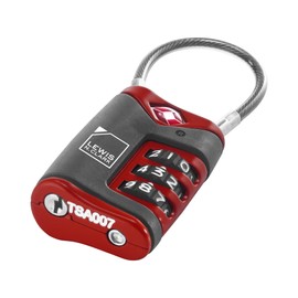 Lewis N. Clark TSA-Approved Combination Luggage Lock With Steel Cable (2-Pack), Red, One Size