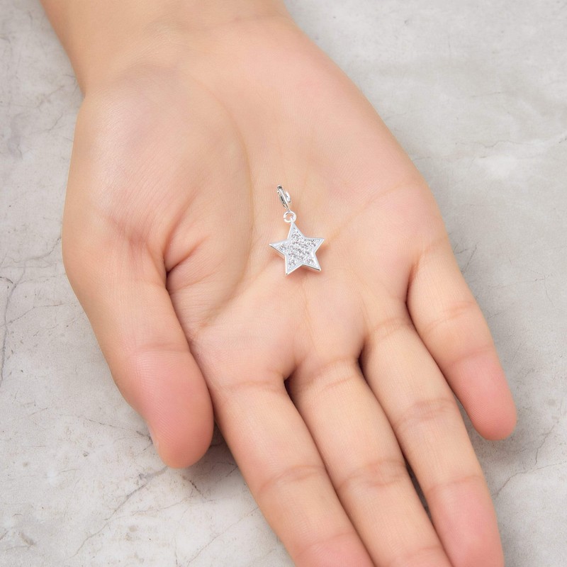 Philip Jones Star Charm Created with Zircondia® Crystals