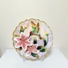 Minigift Ceramic Collections Plate, 3D Hand-Painted Hummingbird and Flower Decorative