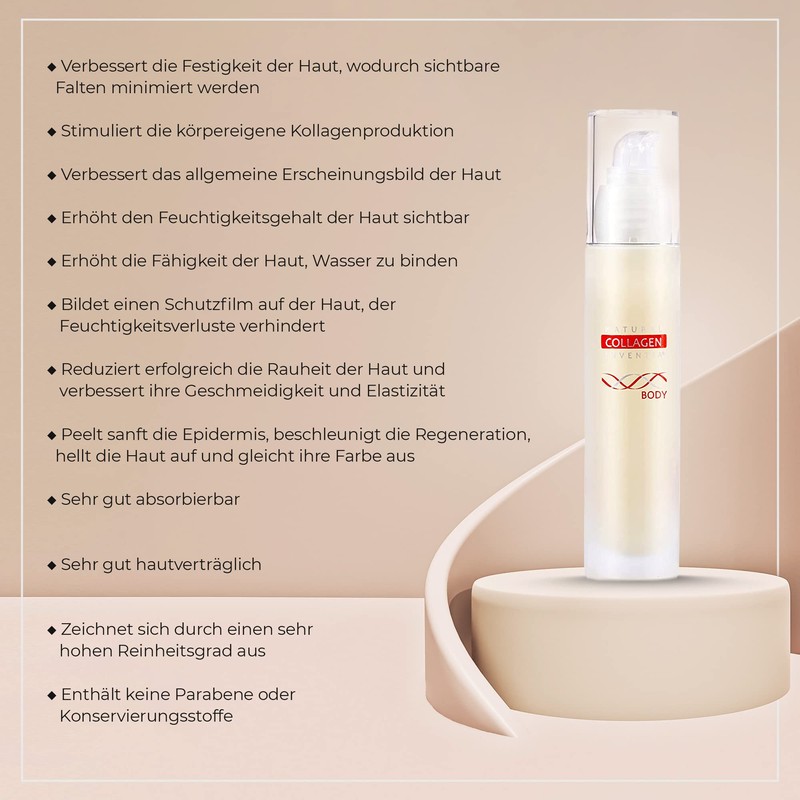 Natural Collagen Inventia Anti-Age Collagen Body Gel Improves Skin Complexion