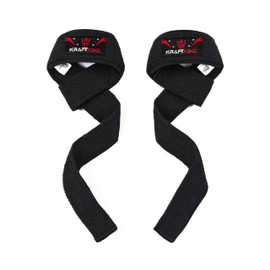 Lifting Straps Strength Training - Kraftking Lifting Straps for Women and Men (Padded), Gym Deadlift Straps, Bodybuilding - Fitness Accessories (Black)