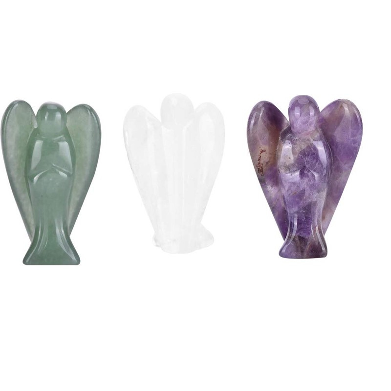 Hztyyier Schutztaschenengel Handgemachte Geschnitzte Stein Engel Figur Skulptur Natürlicher heilender