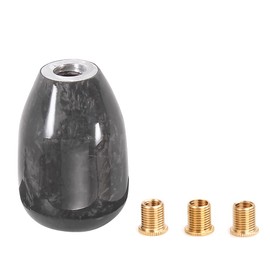 muge racing-Unisex Adult Forged Carbon Fiber Shift Knob Gear Shifter Knobs with Real Carbon Fiber Universal Shifter for Most Manual Car with 3 Adapters 12.2 Black