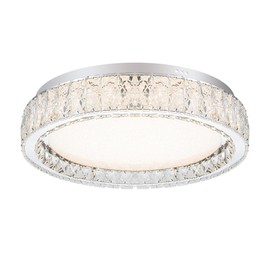 Krychiler 9.8 inch Modern Crystal Chandelier,Small Close to Ceiling Light Shop Light Dimmable Led Light Fixture Flush Mount Lights for Bathroom,Hallway,Bedroom,Kitchen Living Room