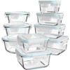 AILTEC Glass Food Storage Containers with Lids, [18 Piece] Glass