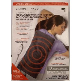 Sharper Image Weighted Heating Pad 9 Massaging Calming Heat Vibration 4lb 12x24