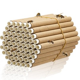 120 piezas de tubos de abeja, de cartón, abeja, tubos de abeja, tubos de abeja, insertos de cartón, suministros de apicultura para casa solitaria, colmena, jardín, polinizador, casa de abeja, tubos de nido