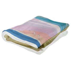 Northwest Art Mall Newport Oregon Love On Coast Ultra Fleece Bed Sofa Travel Cozy Blanket from Alla Prima Painting by Artist Joanne Kollman 50" x 60".