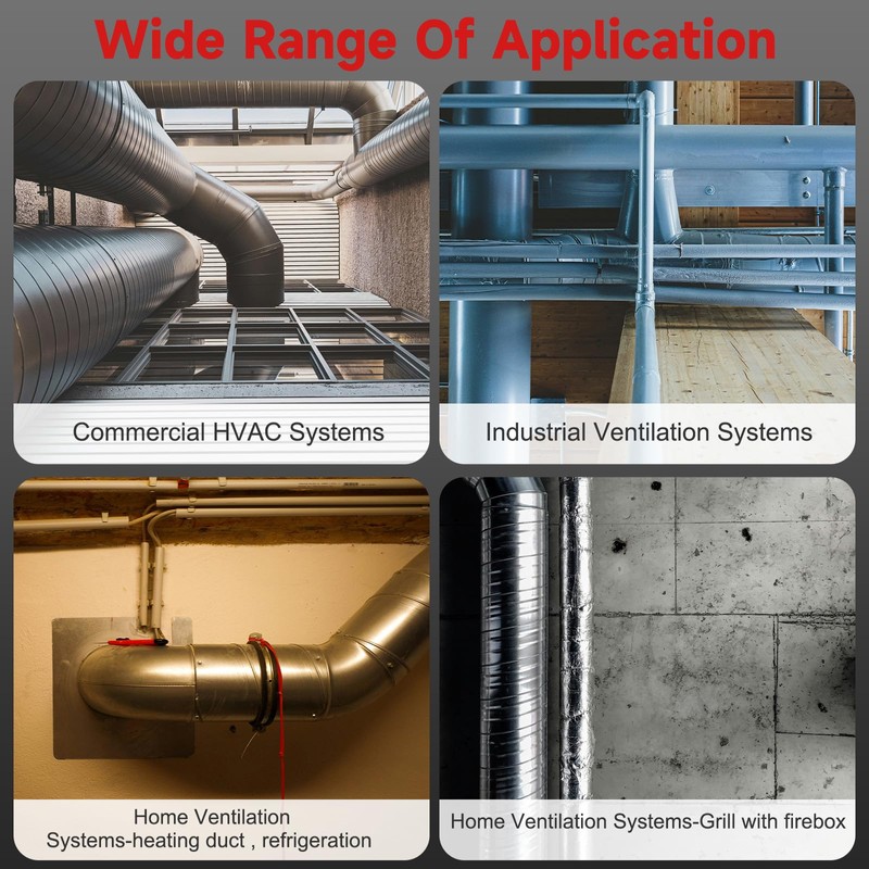 Aulmscn 6" Motorized Duct Damper,Adjustable Volume Damper, Stainless Steel Backdraft