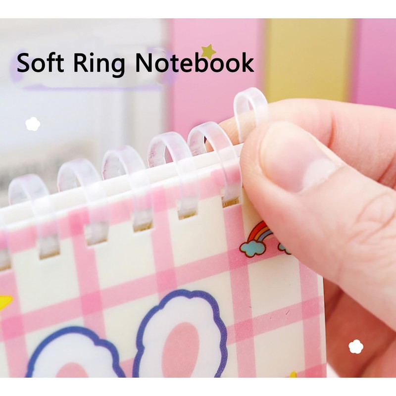 YIHUANYIFA 4pcs Small Notebooks Pocket Top Bound Spiral Panda Notepads