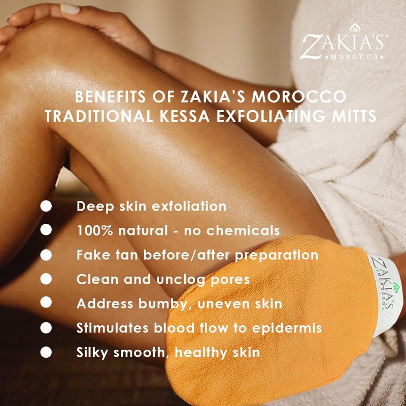 Zakia's Morocco Original Kessa Exfoliating Glove -Value Pack (2 pcs)
