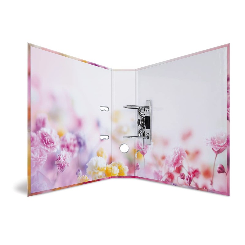 HERMA Folder A4 Pink Flowers, 7 cm Wide, Children's Ring