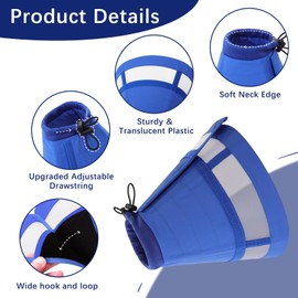 ASENKU Dog Cone Collar, Soft Adjustable Cone for Dogs to Stop Licking, Lightweight Recovery Dog Cone After Surgery, Pet E-Collar for Small, Medium & Large Dogs(Blue,L)