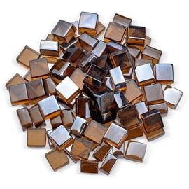 American Fire Products | 1/2 Inch Copper Luster Fire Glass Cubes - 10 lb Bag | Reflective Tempered Fire Pit Glass for Propane & Natural Gas Fire Pits, Fireplaces & Fire Bowls