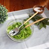 NATUREHOME Design Stainless Steel Salad Servers with Olive Wood Handle