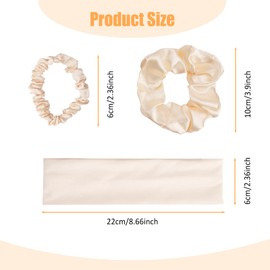 FHUIEWRY 10Pcs Satin Hair Scrunchie Sets and 5 Colors Headbands for Women Fashion Non Slip, Soft Fabric Head Bands and Elastic Hair Ties for Women Girls Hair Accessories Decorations