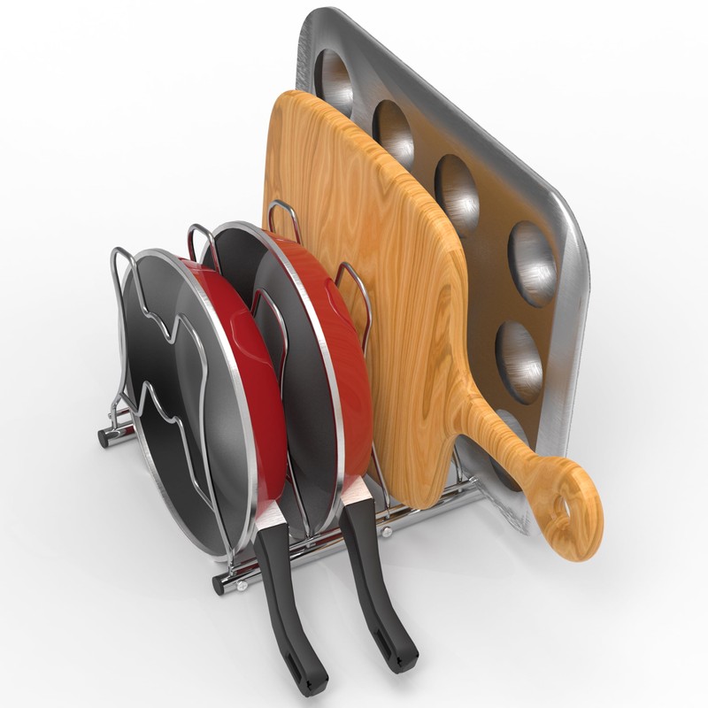 Simple Houseware Cabinet Pantry Pot and Pan Organizer Holder Rack,