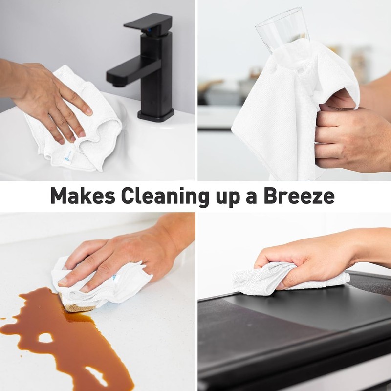 REUCLOTHIM Microfiber Cleaning Cloth 12 Pack Cleaning Towels,13"x13" Highly Absorbent