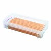 1InTheoffice Pencil Box, Stackable Translucent Clear 8.25 x 1.5 x