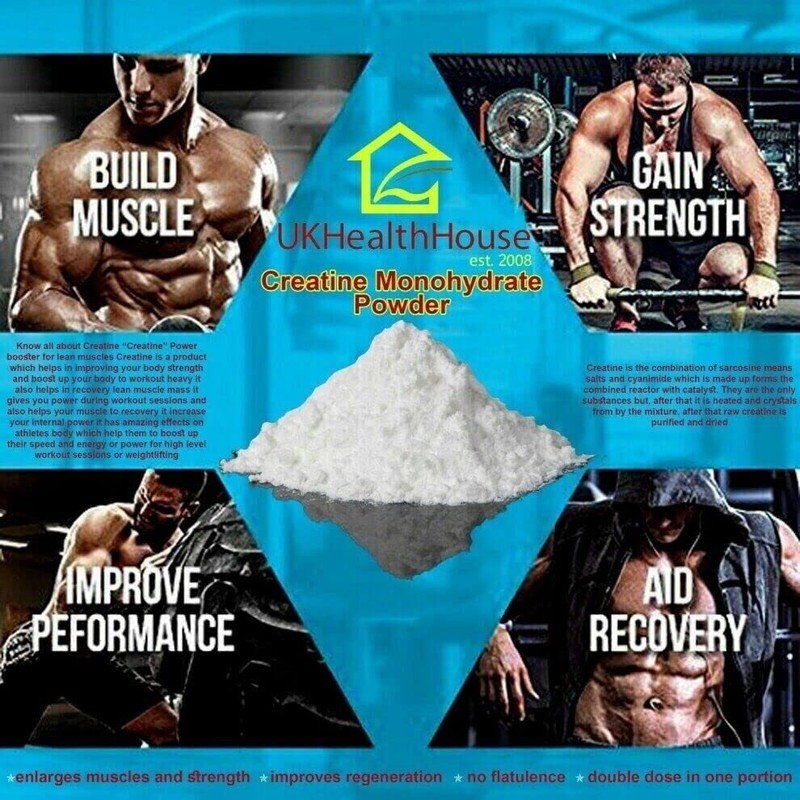 500g UKHealthHouse 100% Pure Creatine Monohydrate Powder - Micronised for