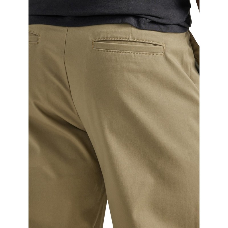 Lee Men's Flat Front Relaxed Straight Pant, Khaki, 36W x