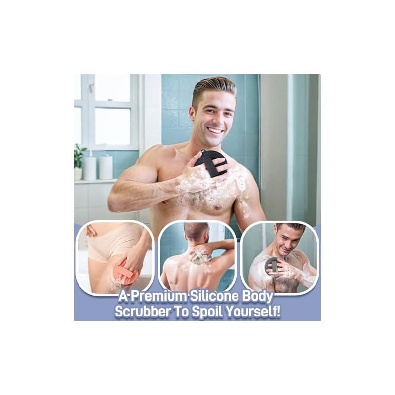 Limpiador Corporal Silicona Ducha Esponja Hombres Mujeres Cerdas Intensivas Mango