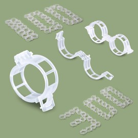 WJGJYJH 300 Pcs Tomato Clips, Secured Plastic Plant Clip Plant Support Clips Plastic Trellis Clips Garden Clips for Climbing Plants Tomato Vines Clips