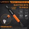 13-Pieces Impact Slotted Bit Set, LATTOOK 1/4'' Hex Shank Slotted