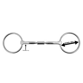 R G EQUESTRIAN TACK Loose Ring Comfort Barrel Bits, Horse Riding Snaffle Action Bits,Horse bit (6.00 inch)