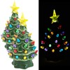 infactory Christmas Decorations: 2 Decorative Ceramic Christmas Trees with LED