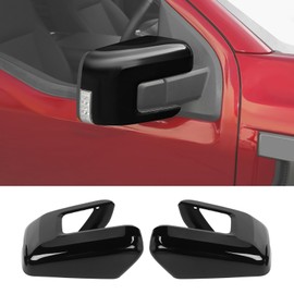 CheroCar Side Mirror Cover Full Caps for Ford F150 2021-2025+,Rearview Mirror Cover Caps Trims Exterior Accessories Black
