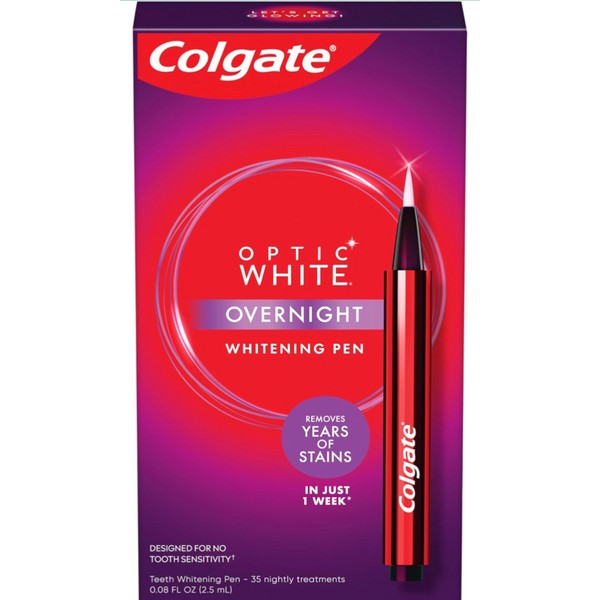 Colgate O PT I C WHITE OVERNIGHT WHITENING PEN removes
