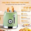 Wiltal Green Cute Retro Toaster 2 Slice with 1.58" Wide