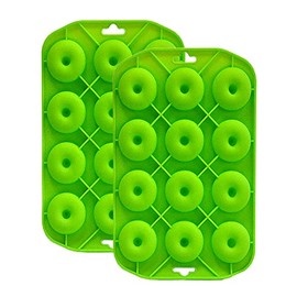Silicone Donut Baking Pans, 12 Holes Mini Donut Mold for Baking Keto Bagels, Tasty Donuts in Party and Festival, Set of 2