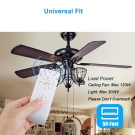 LPHUMEX Universal Ceiling Fan Remote Control Kit, 3-in-1 AC Motor Ceiling Fan Light Timing & Speed Remote, for Hunter/Harbor Breeze/Westinghouse/Honeywell/Other Ceiling Fan lamp