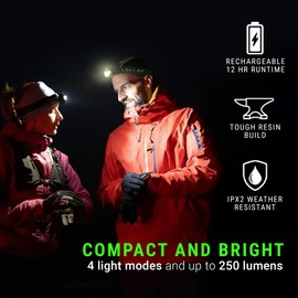 LitezAll Quattro 4 Mode LED Headlamp - Rechargeable Hands-Free Lighting for Camping & Hiking