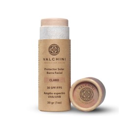 VALCHINI Barra Facial Premium - SPF 30 Protector Solar Natural (30g, Claro)