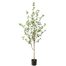 Nearly Natural 6.5ft Minimalist Artificial Citrus Tree, Faux Greenery for Indoor Home Decor, Low Maintenance