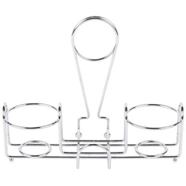 G.E.T. Enterprises Chrome Metal Two Compartment Condiment Caddy Metal Table Caddies Collection 4-22735 (Pack of 1)
