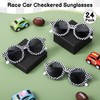GGSTDDUP 24 Pcs Race Car Checkered Sunglasses for Kids, Race