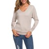 SANGTREE Women's V Neck Cashmere Blend Sweater, Batwing Long Sleeves,